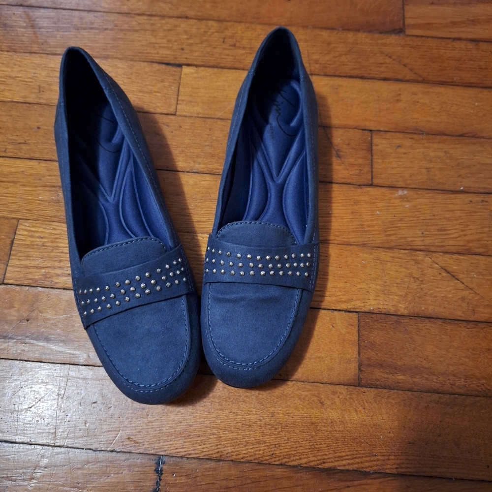 Kim Rodgers Morgan Denium Suede Loafers. Soze 9 1/2